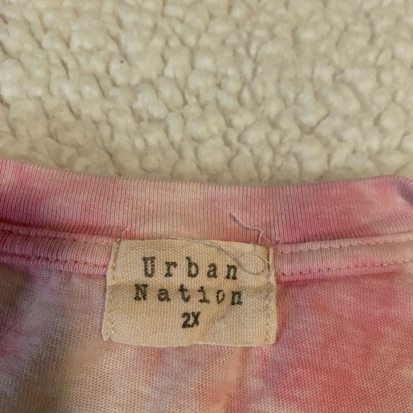 Urban Nation Pink Tie-Dye Top 2x - Picture 4 of 7